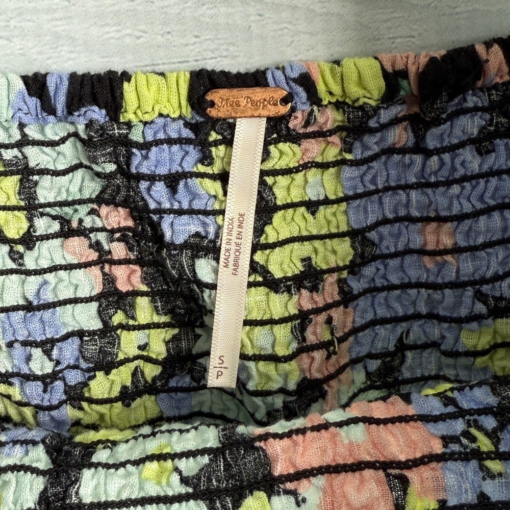 Free People Ariana Floral Print Puff Sleeve Top S - Picture 5 of 9